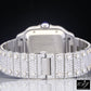 Moissanite Square Dial Iced Out Cartier Santos Watch customdiamjewel