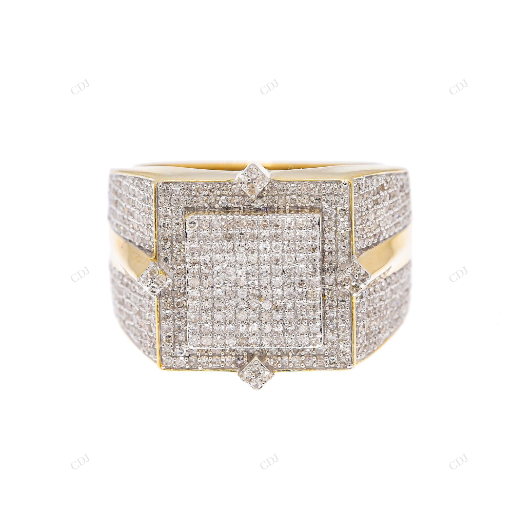Fully Iced Out 14K Moissanite Square Shape Ring hip hop jewelry customdiamjewel