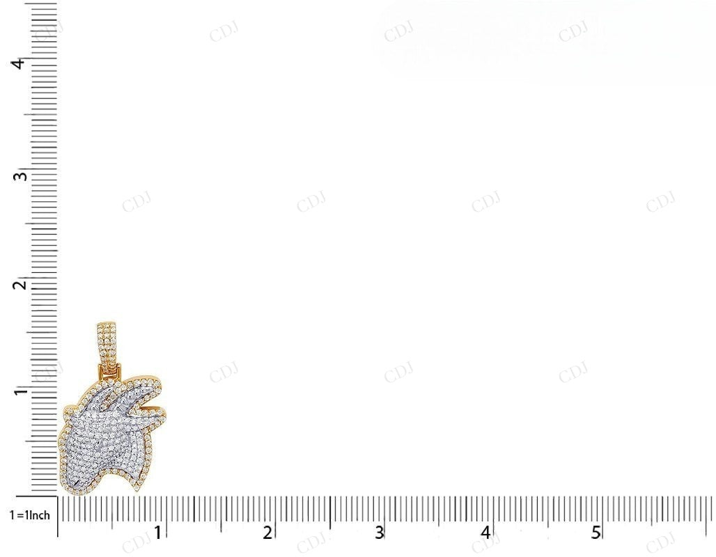1.6 Inch Moissanite S925 Sterling Silver Goat Pendant CustomDiamJewel