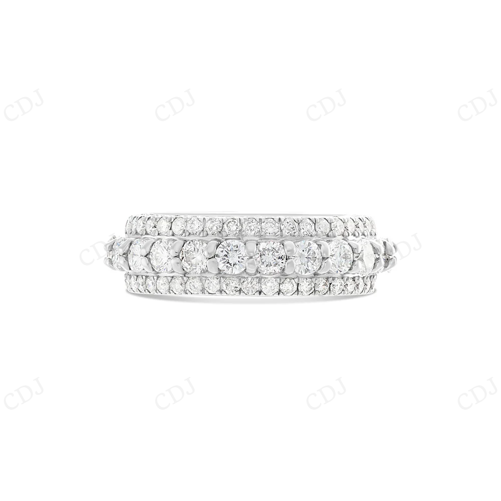 925 Sterlingn Silver 5 Row Moissanite Diamond Eternity Band hip hop jewelry CustomDiamJewel