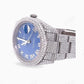 Rolex Blue Dial Iced Out Moissanite Watch customdiamjewel