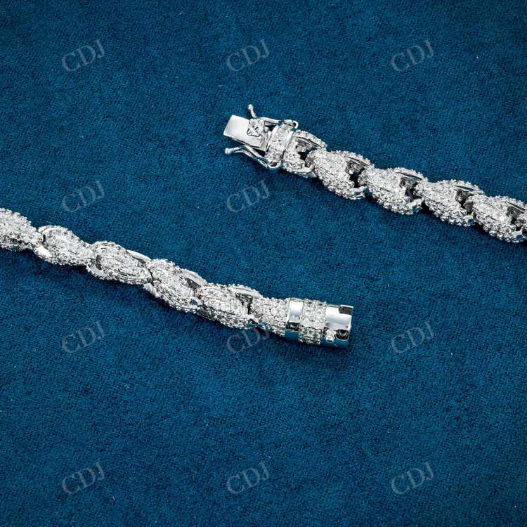 7MM Rope Chain Sterling Silver Iced Out Hip Hop chain hip hop jewelry customdiamjewel   