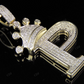Iced Out Diamond 14K Gold Letter 'P' Initial Custom Pendant CustomDiamJewel