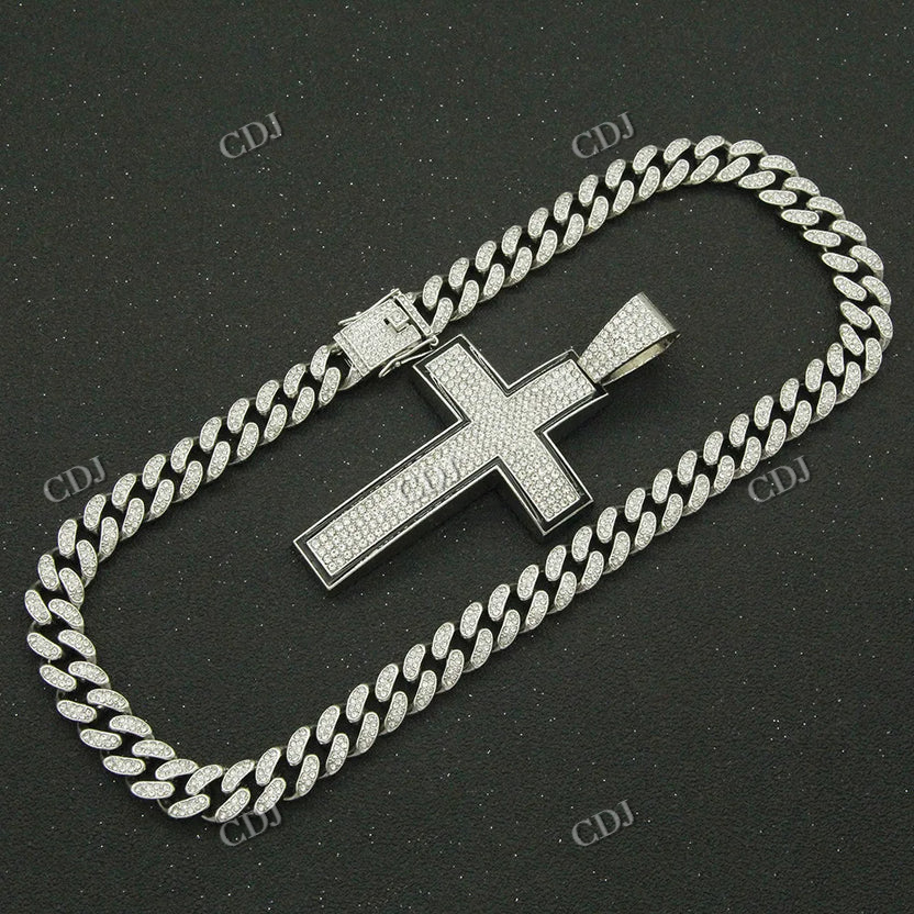VVS Round Cut Diamond Crist Cross Hip Hop Pendant hip hop jewelry CustomDiamJewel