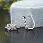 White Gold Lab Grown Diamond Cluster Lever Back Earrings