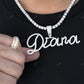 925 Sterling Silver Cursive Name Hip Hop Letter Pendant hip hop jewelry CustomDiamJewel