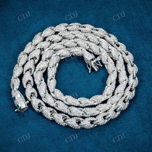 7MM 14K White Gold Rope Chain