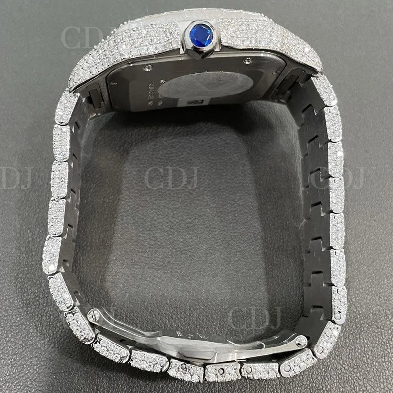 Cartier Santos Moissanite Wrist Watch customdiamjewel