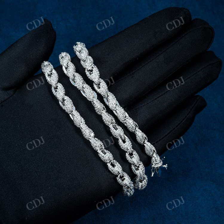7MM Rope Chain Sterling Silver Iced Out Hip Hop chain hip hop jewelry customdiamjewel   