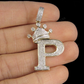Iced Out Diamond 14K Gold Letter 'P' Initial Custom Pendant CustomDiamJewel