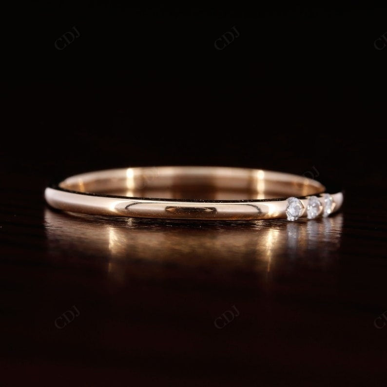 0.038 CTW Round Lab Grown Diamond Stackable Wedding Band For Women  customdiamjewel   