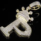 Iced Out Diamond 14K Gold Letter 'P' Initial Custom Pendant CustomDiamJewel