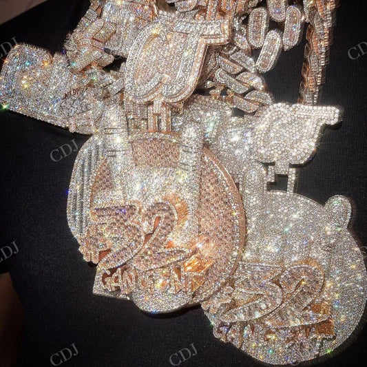 Fully Iced Out Hip Hop Diamond Unisex Pendant hip hop jewelry CustomDiamJewel   