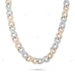 925 Silver Two Tone Miami Cuban Link Moissanite Chain CustomDiamJewel