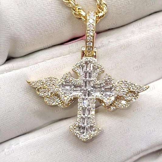 Hip Hop Diamond Cross Wing Iced Out Pendant  CustomDiamJewel   