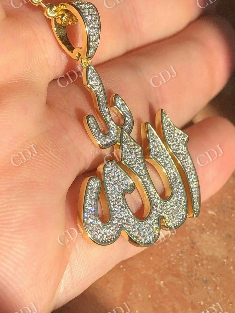 Mens Allah Islam Diamond Pendant  customdiamjewel   