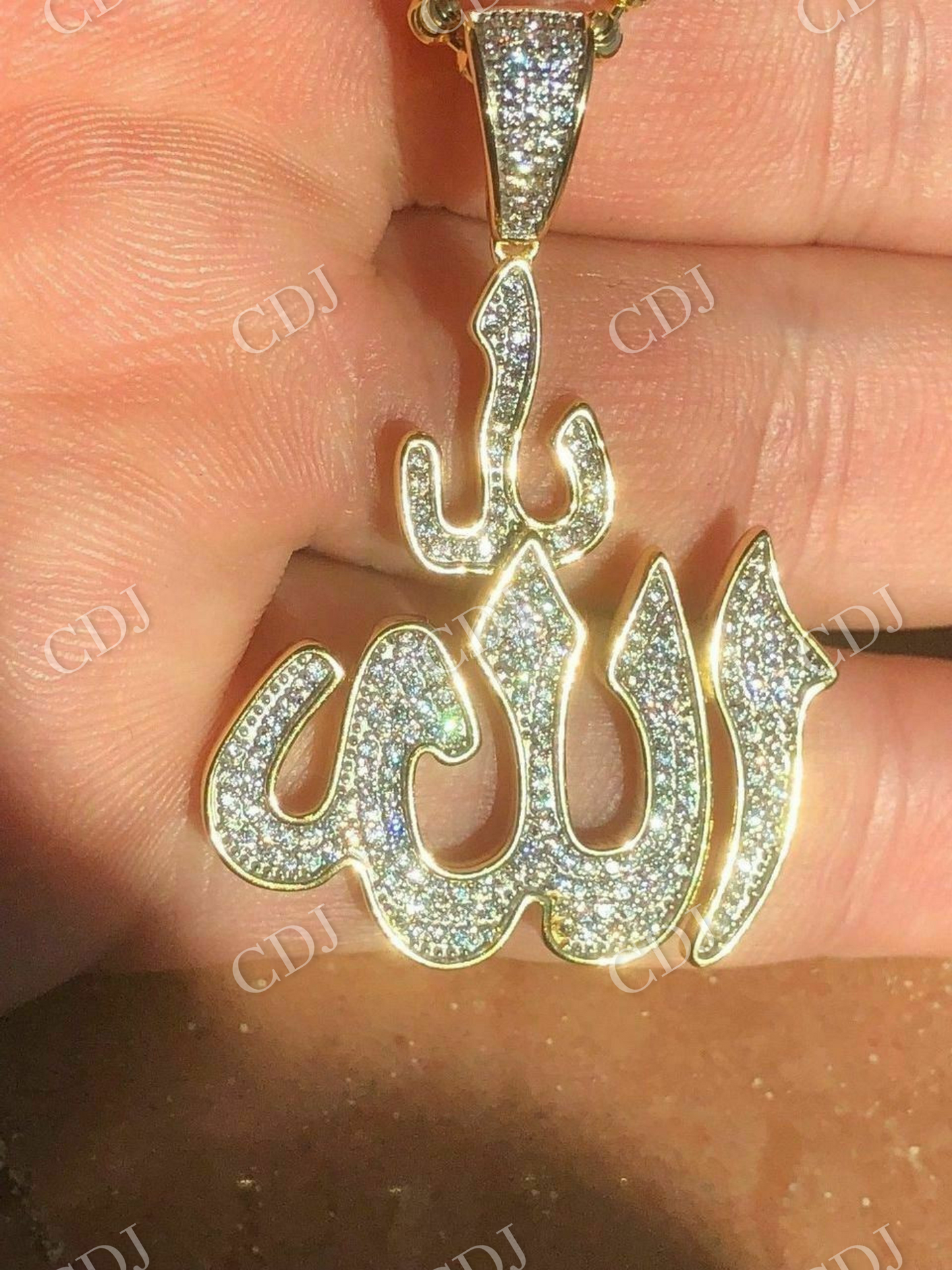 Mens Allah Islam Diamond Pendant  customdiamjewel   