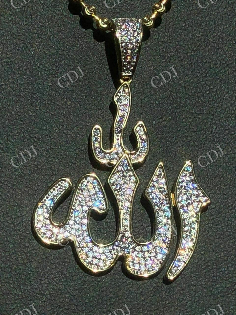 Mens Allah Islam Diamond Pendant  customdiamjewel   