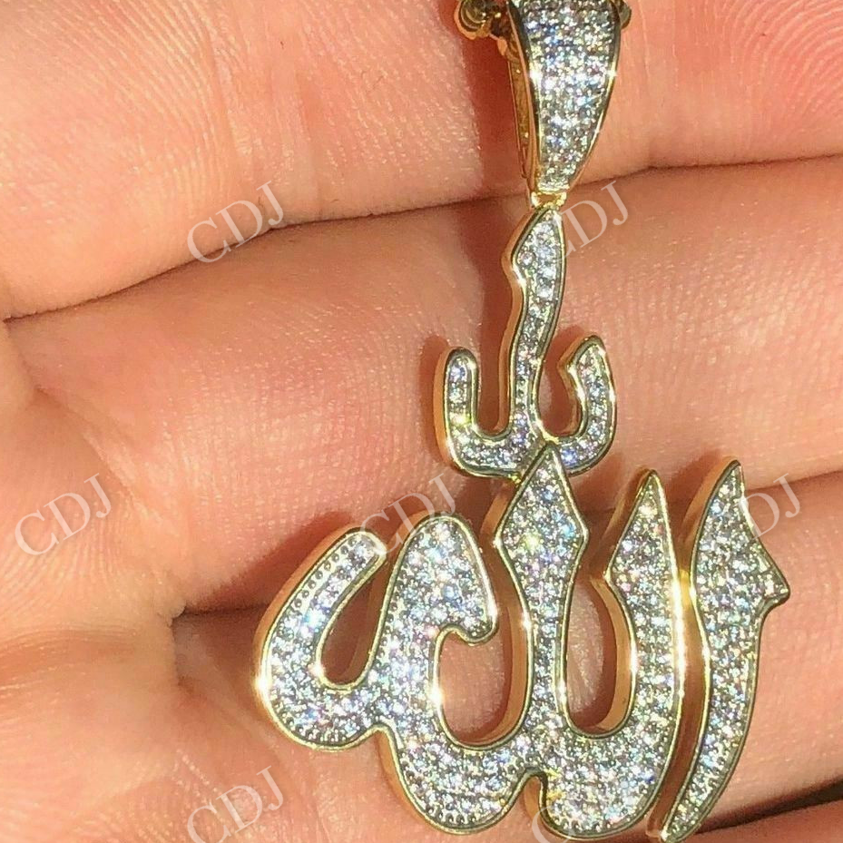 Mens Allah Islam Diamond Pendant  customdiamjewel   