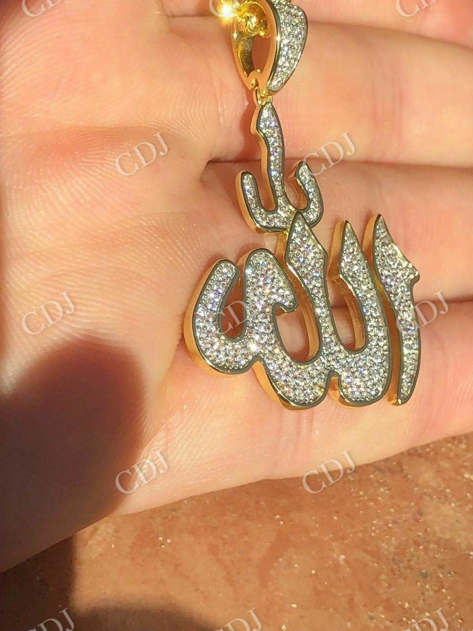 Mens Allah Islam Diamond Pendant  customdiamjewel   