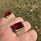 Radiant Cut Yellow Gold Ruby Stone Ring  customdiamjewel   