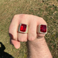 Radiant Cut Yellow Gold Ruby Stone Ring  customdiamjewel   