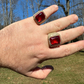 Radiant Cut Yellow Gold Ruby Stone Ring  customdiamjewel   