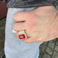 Radiant Cut Yellow Gold Ruby Stone Ring  customdiamjewel   