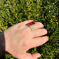 Radiant Cut Yellow Gold Ruby Stone Ring  customdiamjewel   