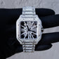 Full White Cartier Skeleton Iced Out Moissanite Diamond Hip Hop Male Watch hip hop jewelry customdiamjewel