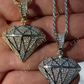 Iced Diamond Shape BLING Pendant  customdiamjewel   