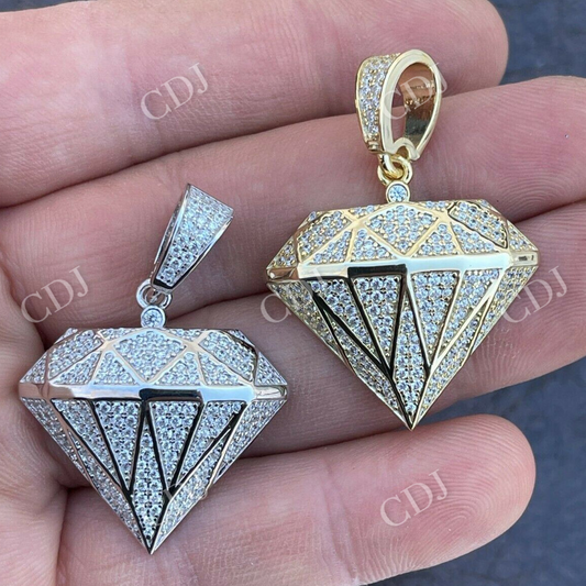 Iced Diamond Shape BLING Pendant  customdiamjewel   