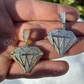 Iced Diamond Shape BLING Pendant  customdiamjewel   