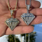 Iced Diamond Shape BLING Pendant  customdiamjewel   