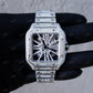 Full White Cartier Skeleton Iced Out Moissanite Diamond Hip Hop Male Watch hip hop jewelry customdiamjewel