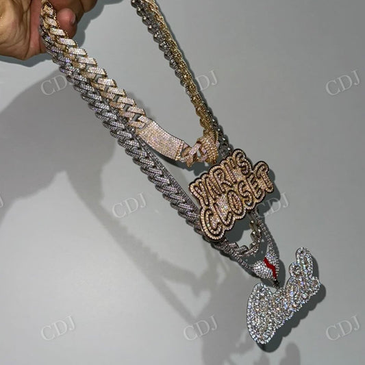 Exquisite Design Hip Hop Diamond Letter Pendant hip hop jewelry CustomDiamJewel   