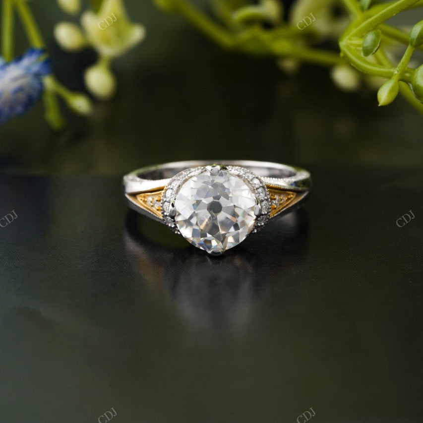 Lab-Grown Diamond Vintage Halo Ring