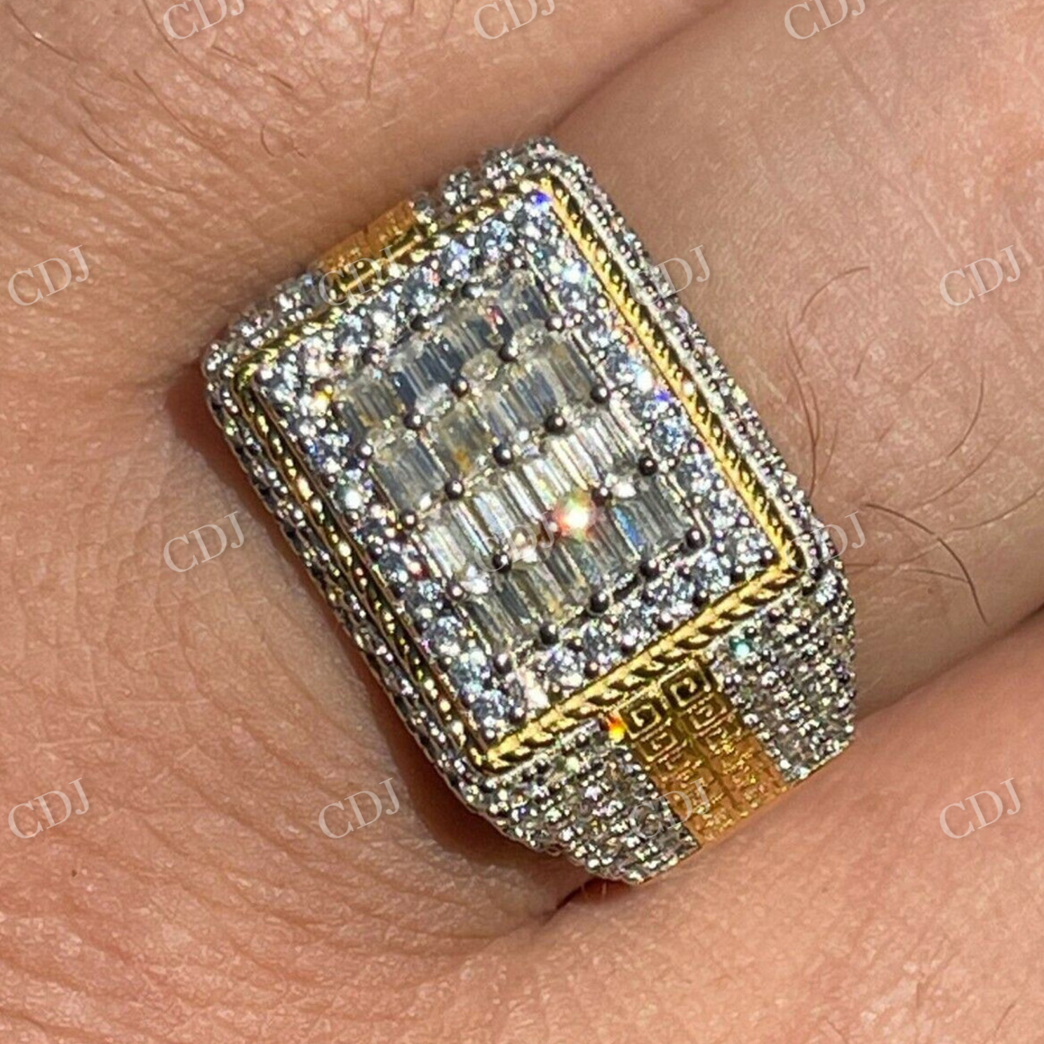 Gorgeous Two Tone Mix Baguette Diamond Ring  customdiamjewel   