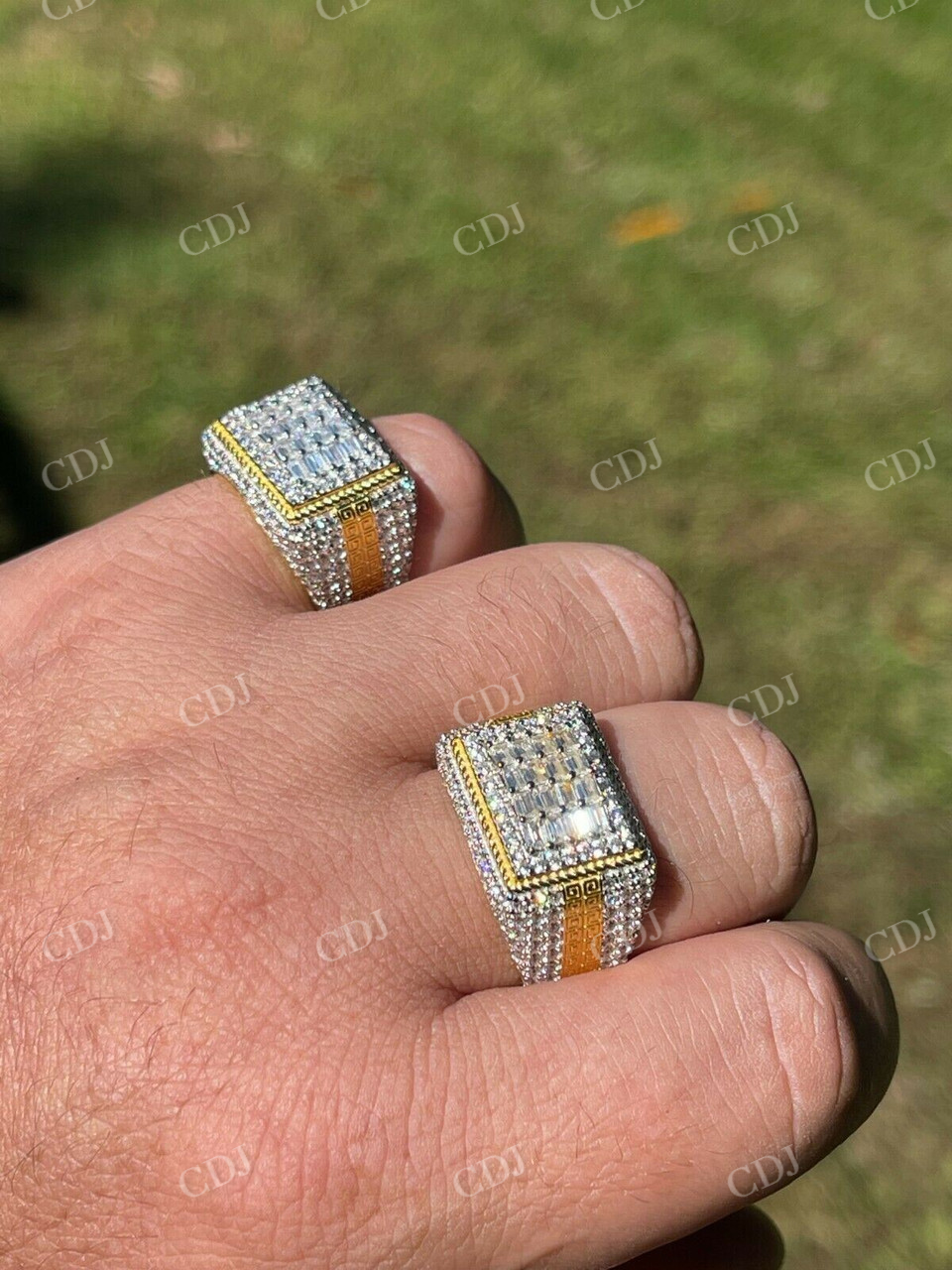 Gorgeous Two Tone Mix Baguette Diamond Ring  customdiamjewel   