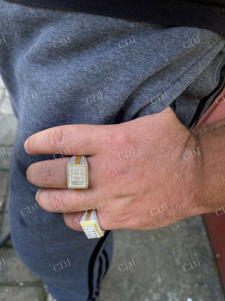 Gorgeous Two Tone Mix Baguette Diamond Ring  customdiamjewel   