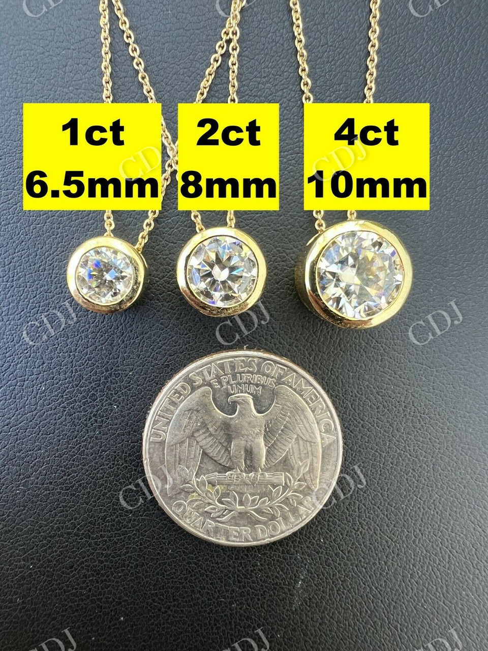 Moissanite Solitaire Pendant Necklace  customdiamjewel   