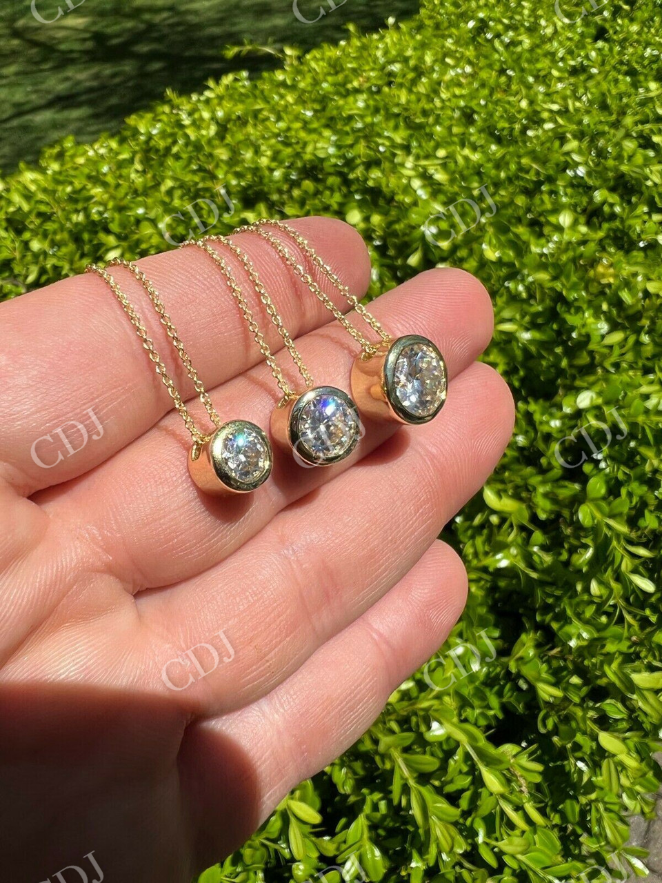 Moissanite Solitaire Pendant Necklace  customdiamjewel   