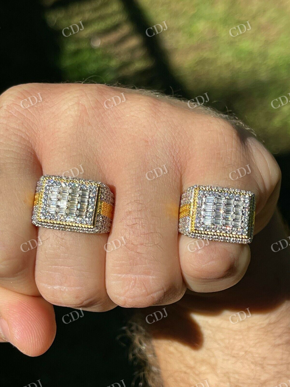 Gorgeous Two Tone Mix Baguette Diamond Ring  customdiamjewel   
