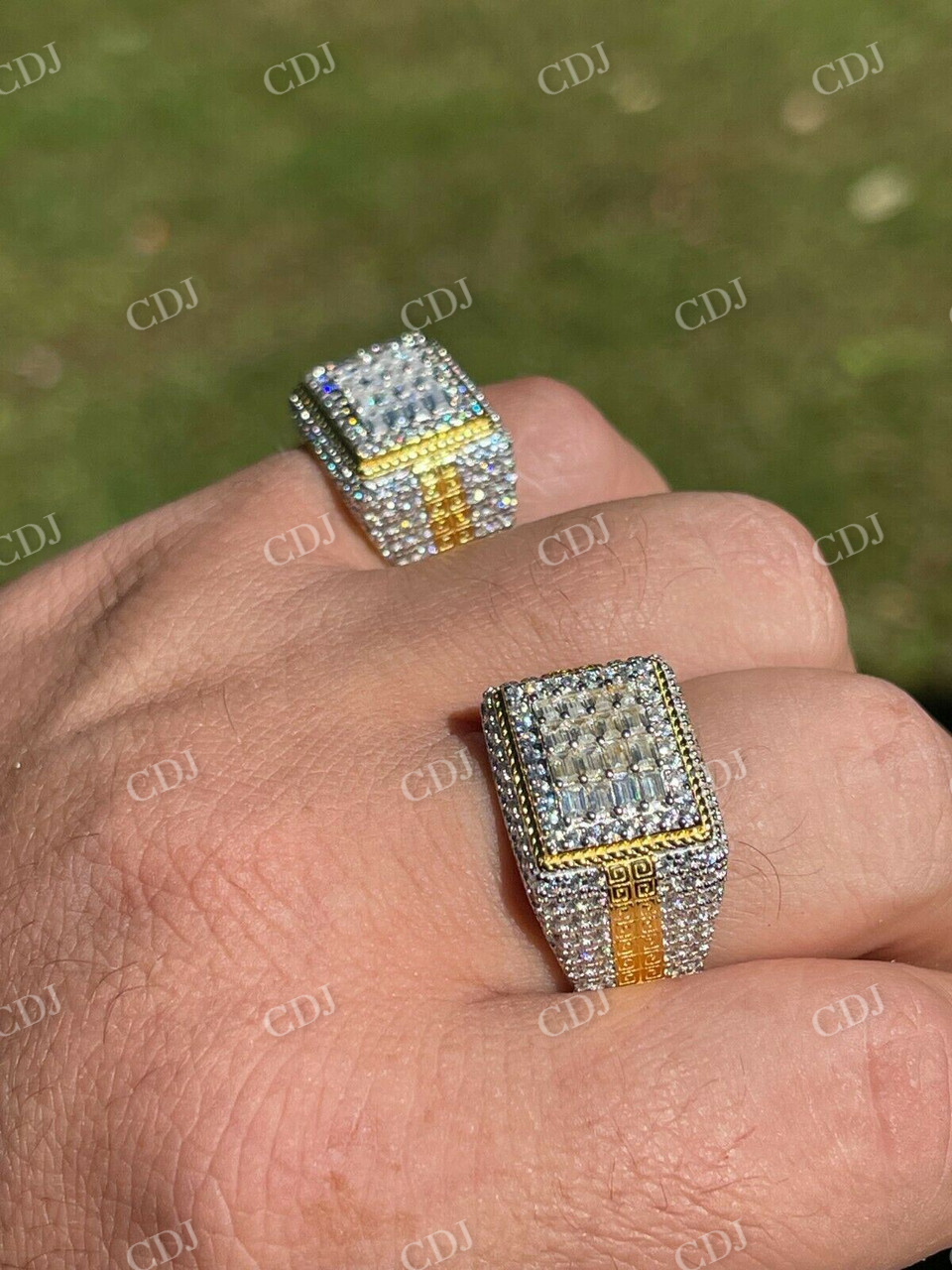 Gorgeous Two Tone Mix Baguette Diamond Ring  customdiamjewel   