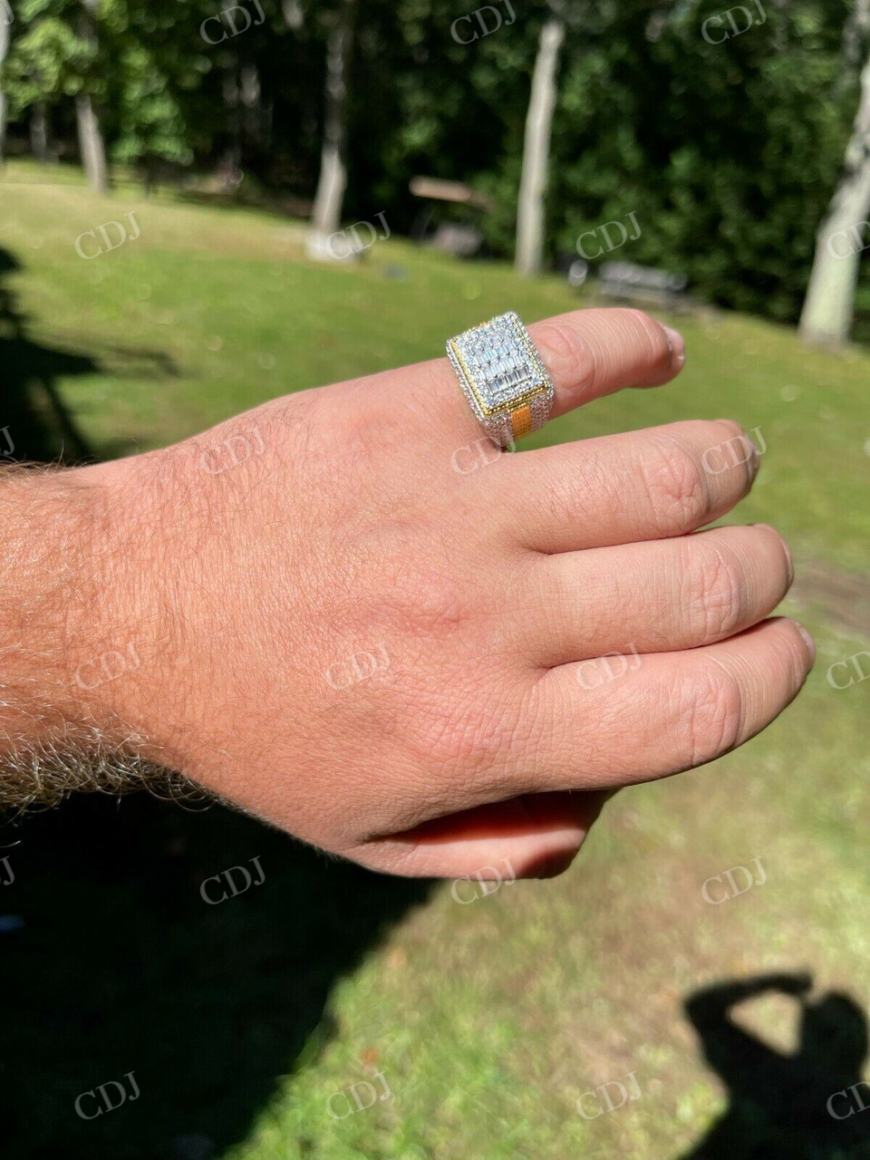 Gorgeous Two Tone Mix Baguette Diamond Ring  customdiamjewel   