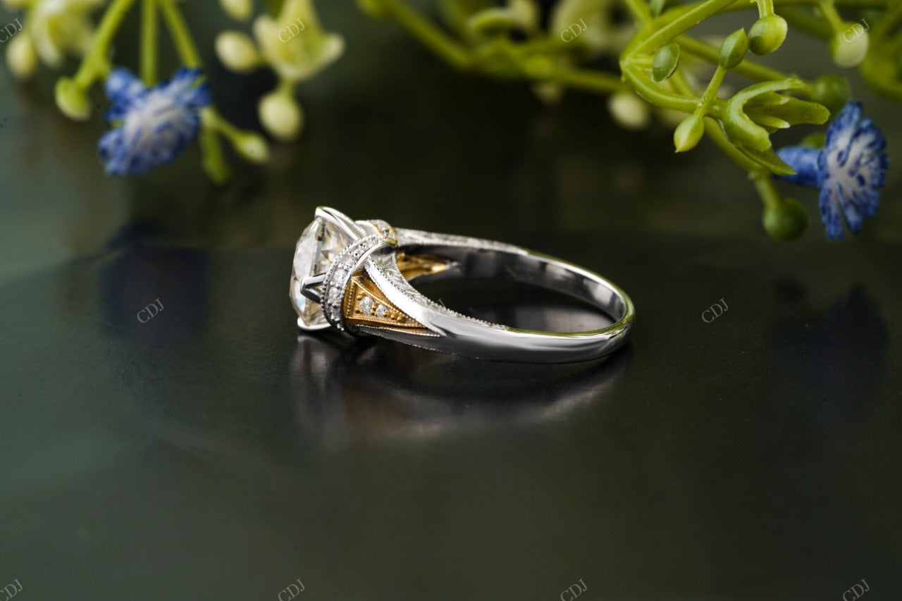 Lab-Grown Diamond Vintage Halo Ring