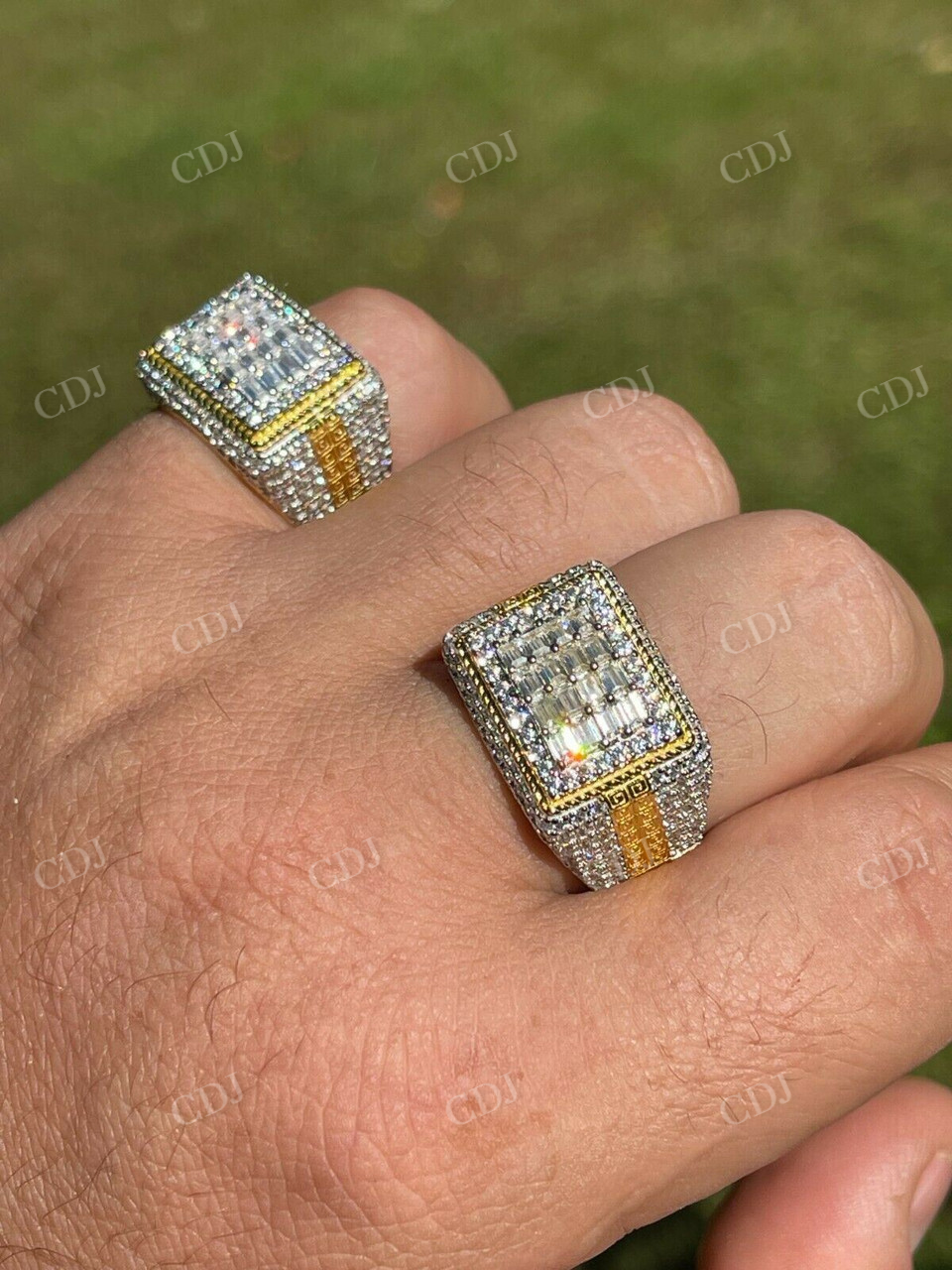 Gorgeous Two Tone Mix Baguette Diamond Ring  customdiamjewel   