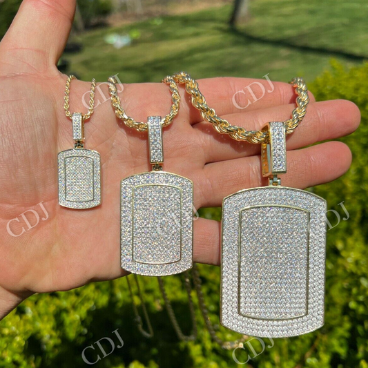 Dog Tag Iced Hip Hop Pendant  customdiamjewel   