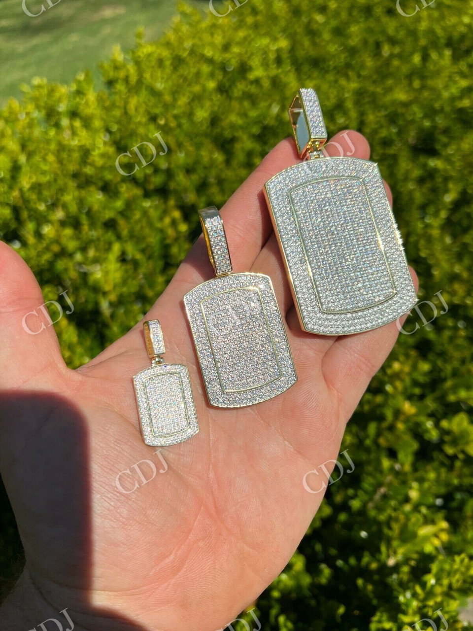 Dog Tag Iced Hip Hop Pendant  customdiamjewel   