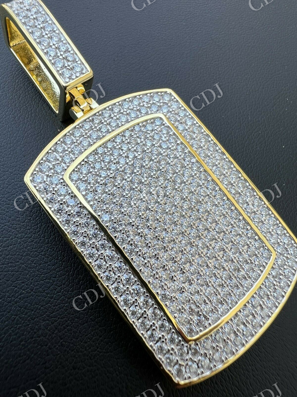 Dog Tag Iced Hip Hop Pendant  customdiamjewel   